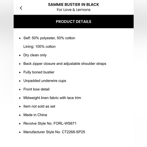 XS For Love And Lemons Sammie Bustier Gingham Top - Picture 5 of 5